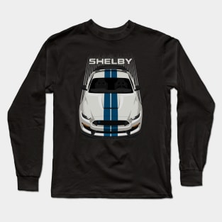 Ford Mustang Shelby GT350R 2015 - 2020 - Heritage Edition - Wimbledon White - Guardsman Blue Stripe Long Sleeve T-Shirt